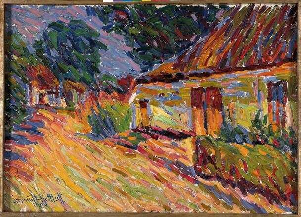 Karl Schmidt-Rottluff, Straße im Norden, 1906, Öl auf Karton