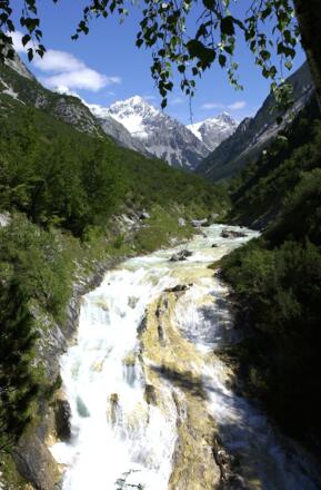 Die Aussicht vom Karwendelsteg. 