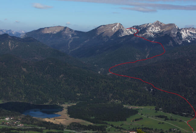 Ungefährer Zustieg von der Soierngruppe aus  gesehen