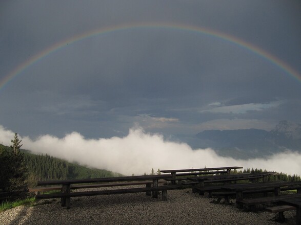 Sicht zum nebelverhangenen Salzburg