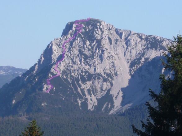Sommer-Übersichtsaufnahme mit eingezeichneter Route