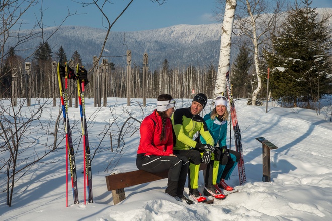 Kleine Verschnaufpause beim Langlaufen in Inzell