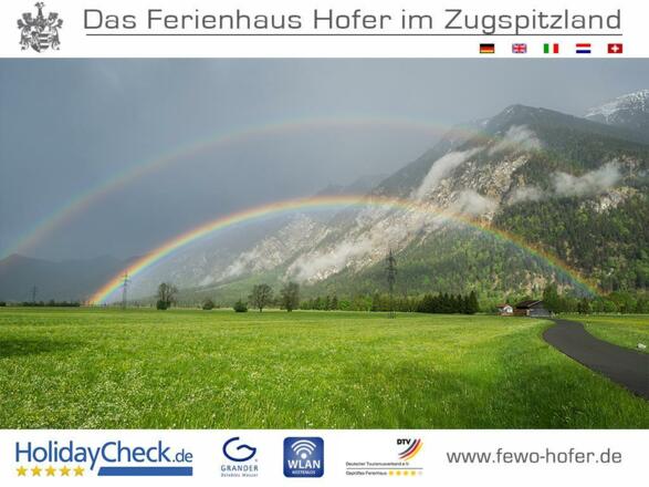 Regenbogen am Ferienhaus