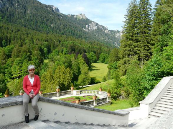 Blick in den Garten von Linderhof