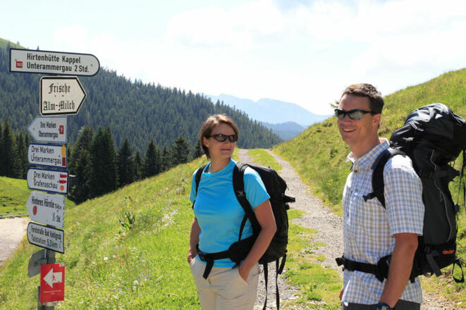 Wanderwegweiser auf dem Hörnle