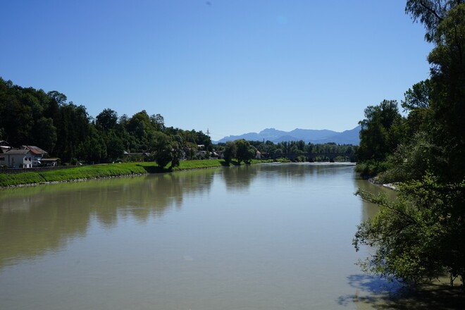 Blick von der Innbrücke in Rosenheim 