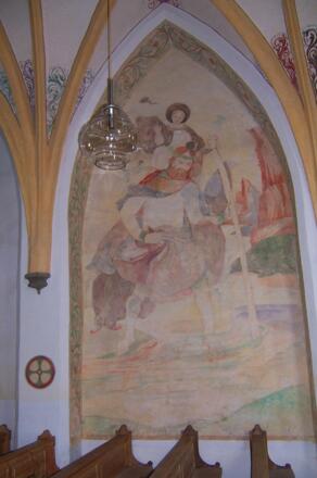 Christophorusfigur - Bemalung aus dem 15 Jhd.