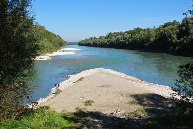 Saalachspitz, Mündung der Saalach in die Salzach