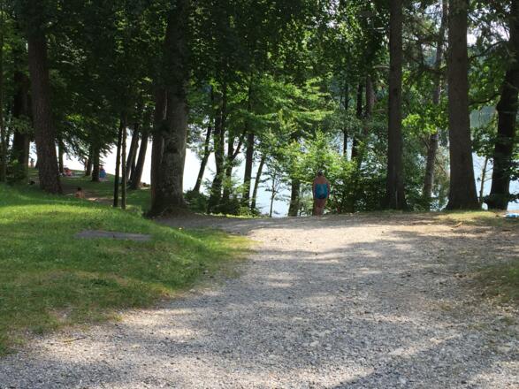 Zugang zum Seeufer Steinsee, sehr steil 