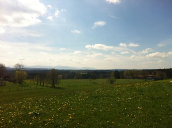 Vom Aussichtspunkt Oberhof hat man einen herrlichen Weitblick auf das Alpenmassiv