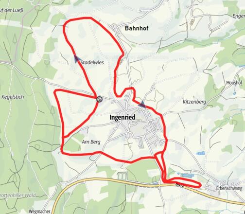 Loipenplan rund um Ingenried