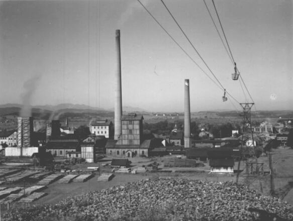 Historische Aufnahme vom Penzberger Bergwerk