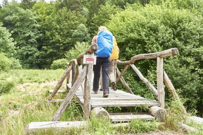 Bohlensteg im Hafenlohrthal, Station beim Wanderkultevent 24h von Bayern 2015