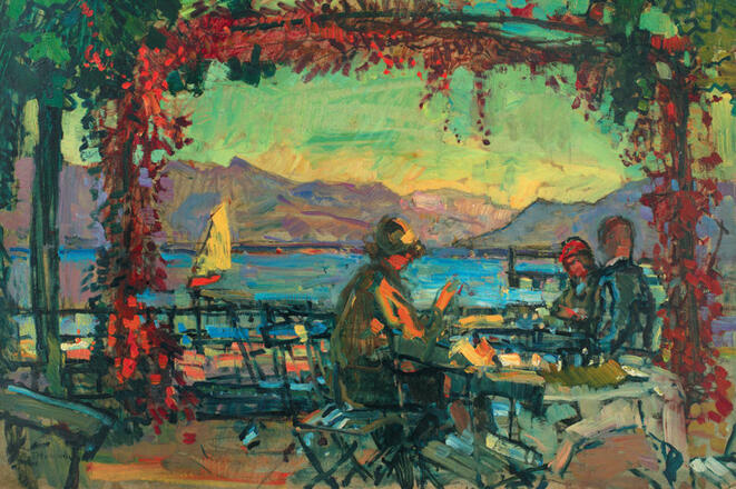 Theodor Hummel | Café-Terrasse am Chiemsee