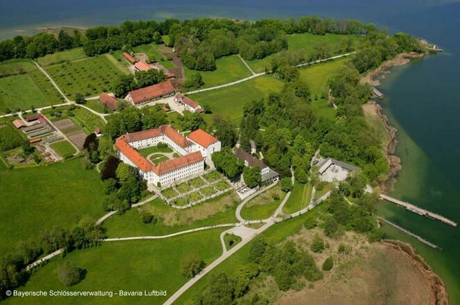 Das Augustiner-Chorherrenstift aus der Vogelperspektive.
