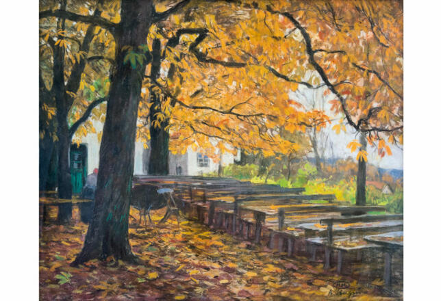 Albert Stagura | Biergarten im Herbst