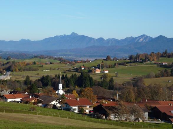 Radtour Saulgrub Rundtour - Blick auf Bad Kohlgrub