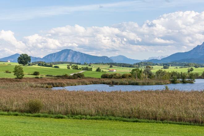Der malerische Riegsee im Blauen Land