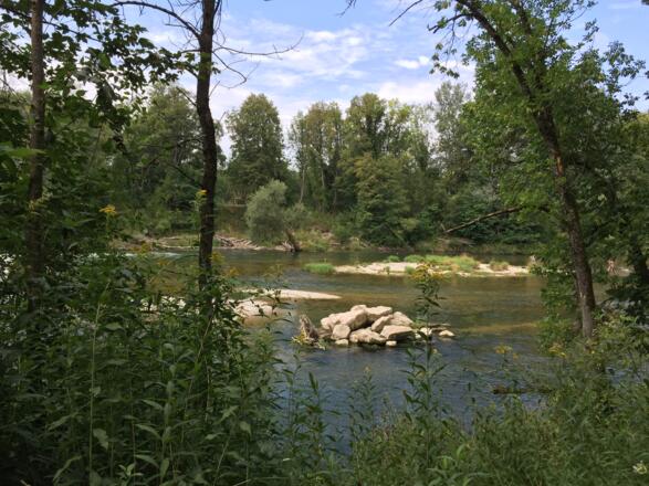 Immer wieder schöne Ausblicke auf die Isar.