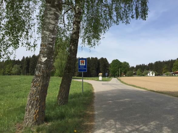 links Richtung Thanning, Gumpertsham