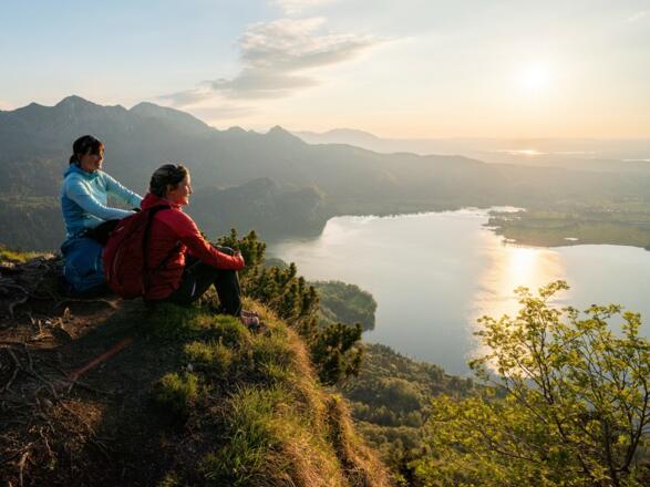 Ausblick von der Sonnenspitz auf dem Kochelsee