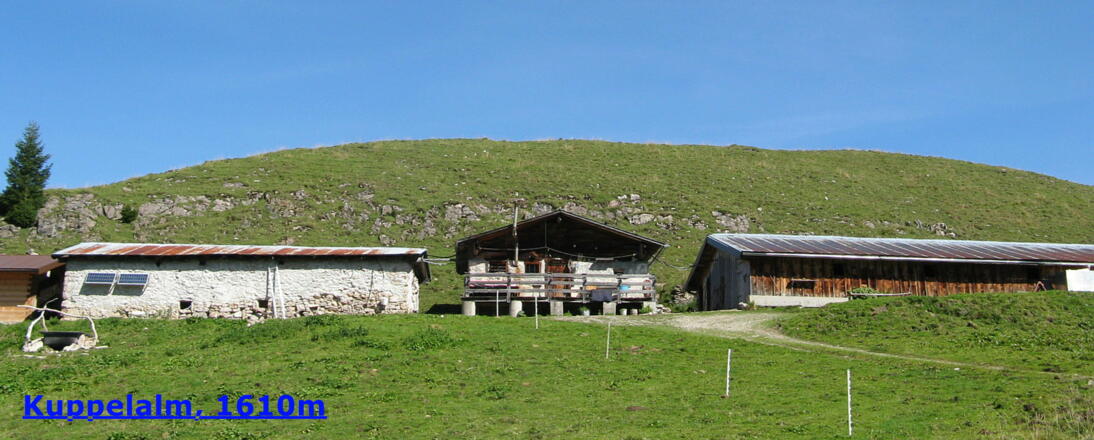 Die Kuppelalm, ca. 1600 m, lädt zur Rast ein!