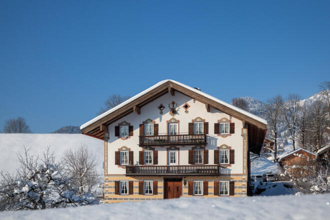 Bauernhof in Wegscheid im Winter