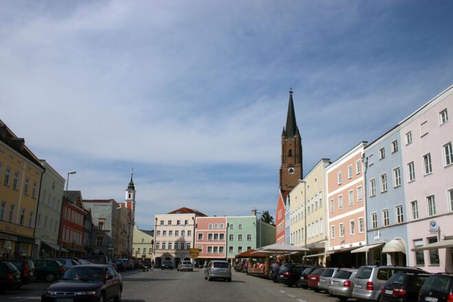 Historisches Stadtzentrum von Eggenfelden.