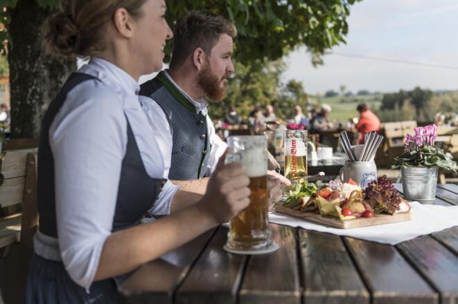 Im Biergarten am Reutberg