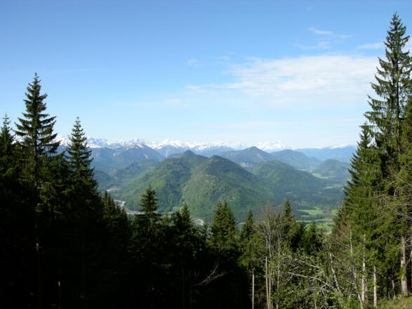 Blick von der Lenggrieser Hütte ins Isartal