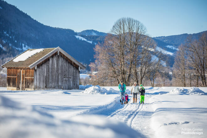 Winterwanderung am Höhenweg in Richtung Arzbach