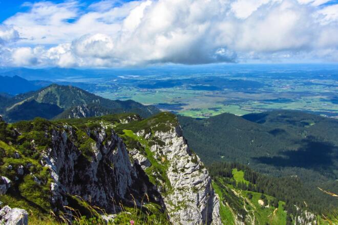 Aussicht vom Gipfel der Benediktenwand Richtung Westen