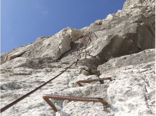 Senkrecht klettert man nach oben