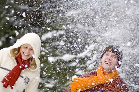 Wandern im Schneetreiben