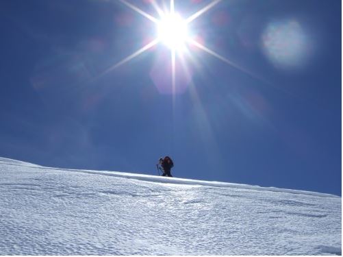 Steiler Gipfelanstieg - ohne Seil