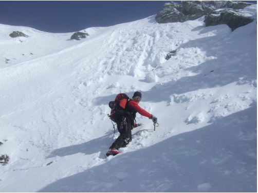 Eindrucksvolle Gipfelflanke