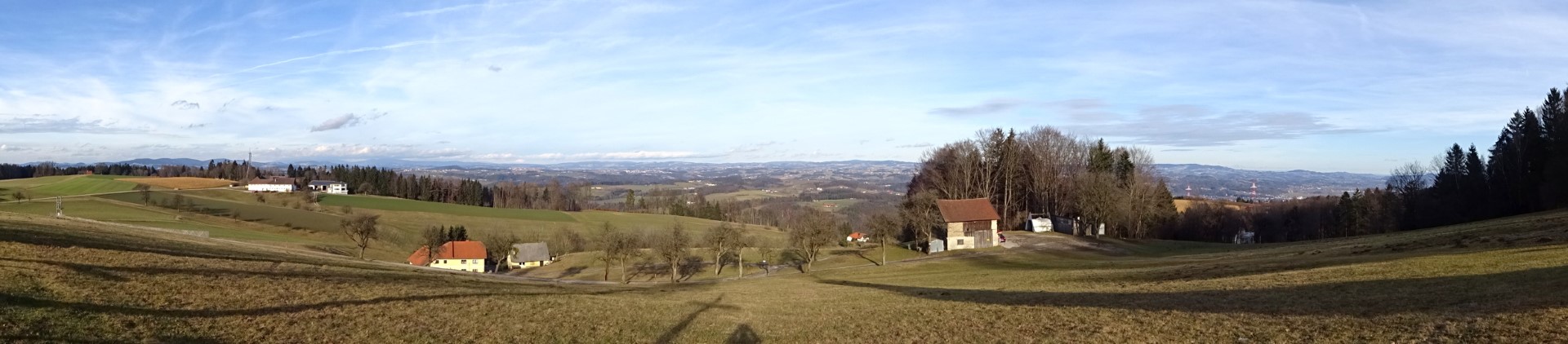Panorama nach Norden ins Mühlviertel bis in den Böhmerwald