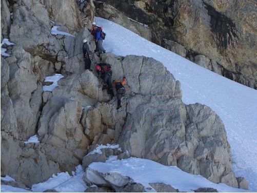 Übergang auf den Gletscher beim Randluftsteig (B)