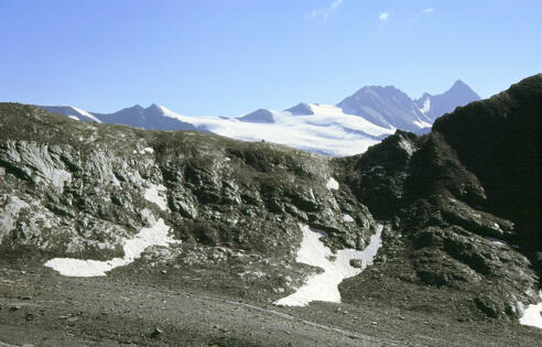 Glocknerblick, Blick zum Großglockner, davor Gradetzsattel