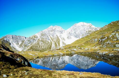 Essersee mit Stierkarkopf, Wildkarhöhe und Rothron (von links)