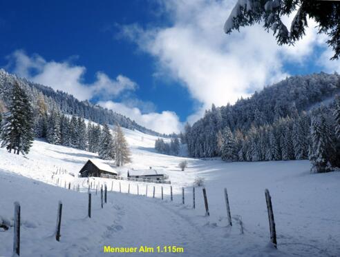 Menaueralm 1.115m mit Menauersattel 1380m