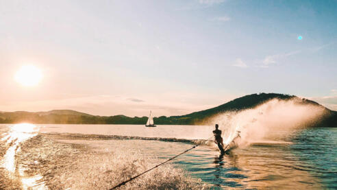 Wasserskifahren am Attersee