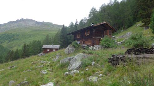 Die Lappach Alm, im Hintergrund das Deferegger Pfannhorn