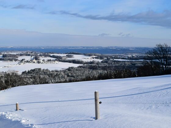 Chiemsee Chaket Ausblick im Winter