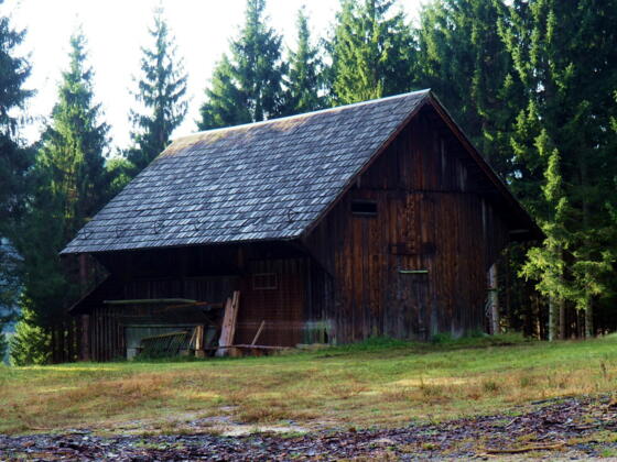 Jagdhütte an der Forststraße