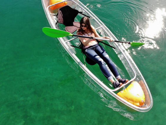 Plexiglas Kajak-Tour am Attersee