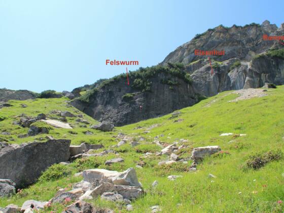 Übersichtsaufnahme Felswurm, Eisenhut und Rammstein