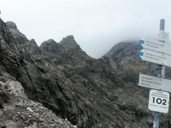 Spusagangscharte, linke Bergspitze: Bergsteiger