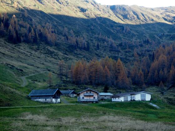 Schöntalalm 1601m noch im Schatten