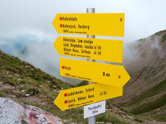 Schildersäule Pezidsattel S292